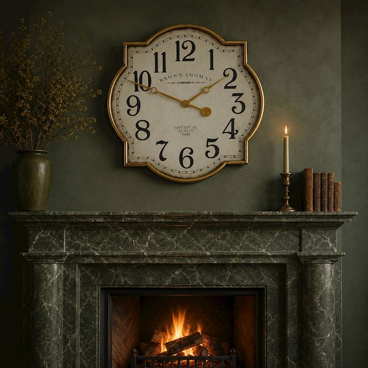 A/Q GOLD BROWN THOMAS CLOCK 70x70cm